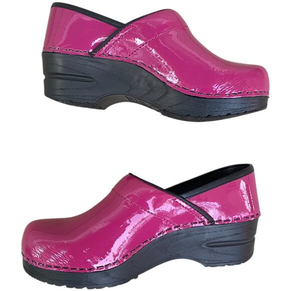 Sanita Professional Glossy Magenta Pink Patent Leather Nursing Work EU 35 US 4 - Picture 1 of 13